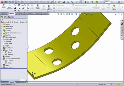 solidworks bend non sheet metal part|solidworks sheet metal curved bend.